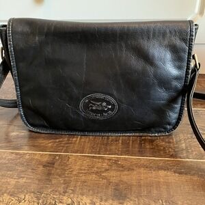 American Angel Black Colombian Leather Crossbody Shoulder Bag Flap Purse
